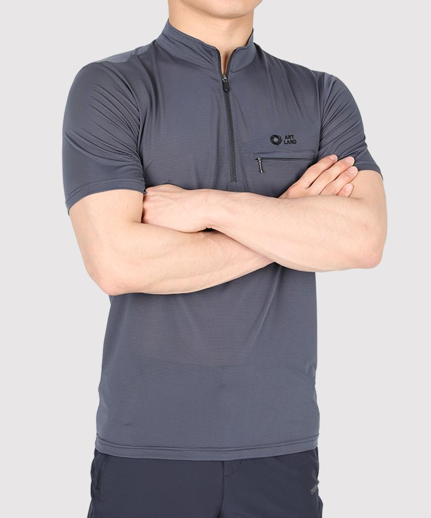 EXTRASPORTY Cool Daily Men'S Cooling Short Sleeve Zip-Up T-Shirt 4 Colors