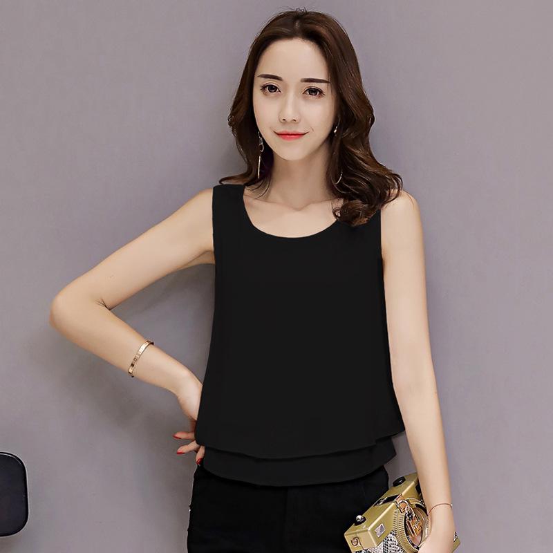 Women's Summer Double Layer Chiffon Sleeveless Camisole Top