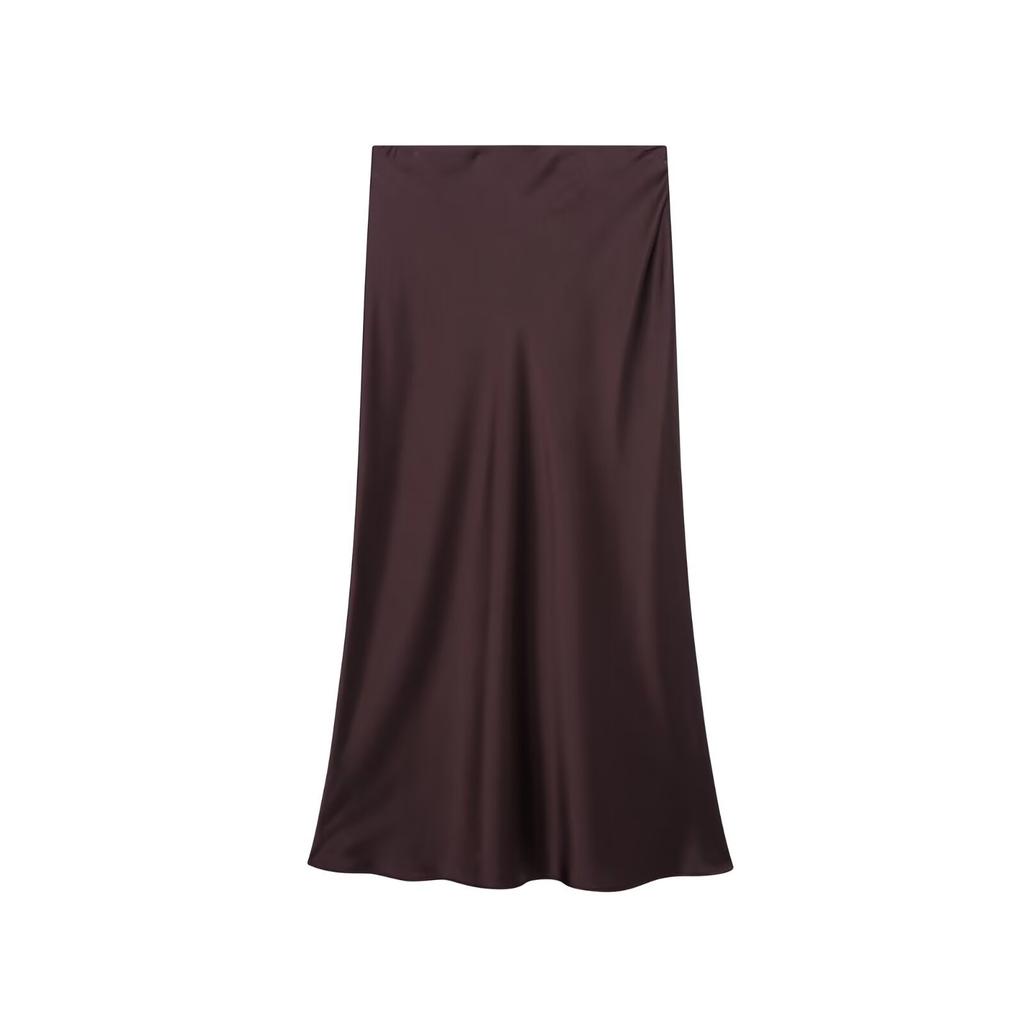 European and American style, new women's clothing, fashionable, casual silk satin texture Midi skirt 5427/453