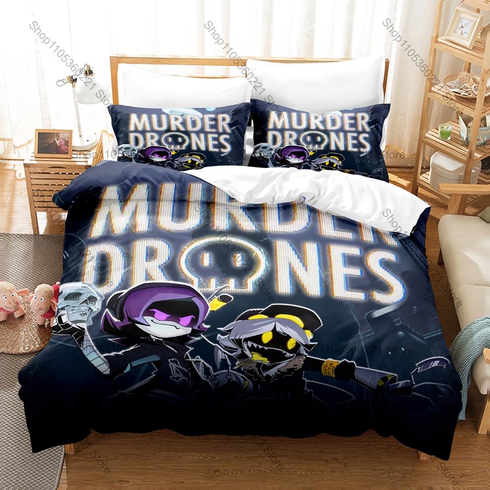 Cool Personality Murder Drones New Bedding Set Anime Robot Duvet Cover Pillowcase For Kids Adults Twin Full Queen King Size Bedr