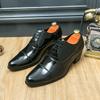 Luxury Business Oxford Leather Shoes Men Breathable Patent Leather Formal Shoes Plus Size Man Office Wedding High heelMale Black
