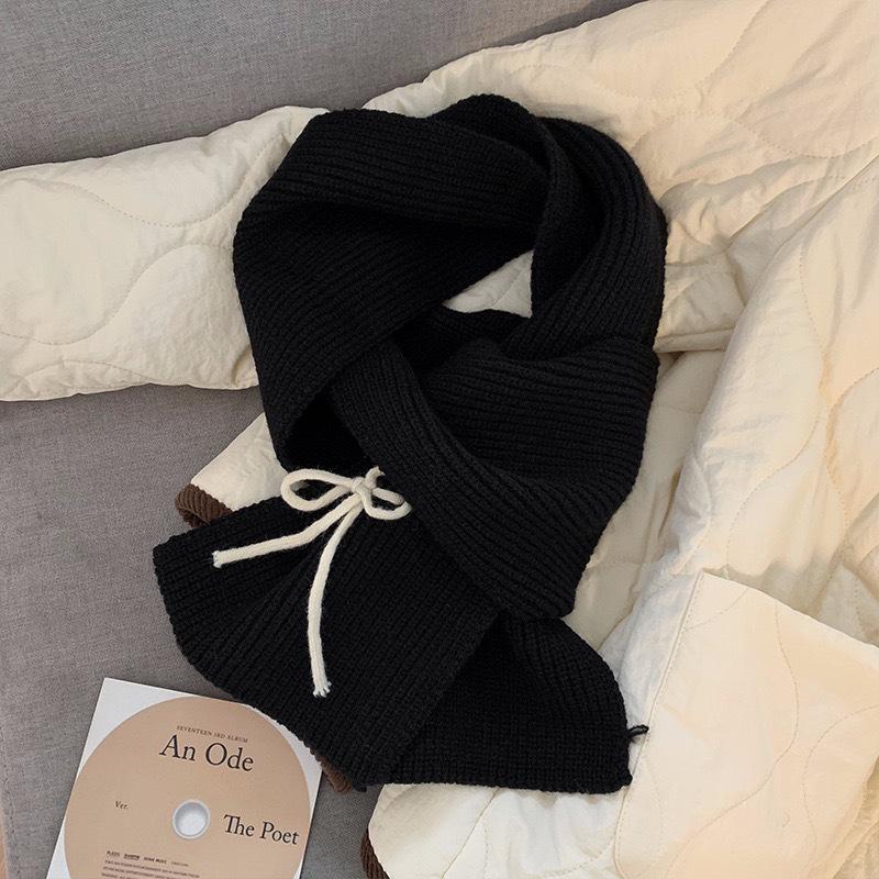 Women's Red Knitted Scarf - Festive New Year and Christmas Style, Long Winter Shawl and Versatile Neck Warmer