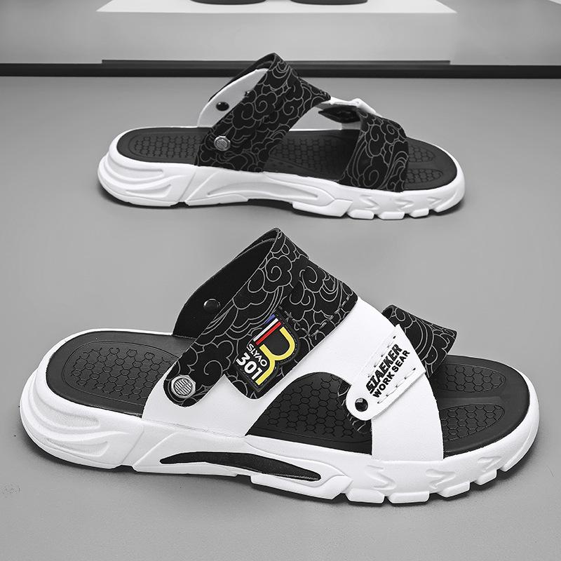 Pánské boty sandály pantofle dvojúčelové 2024 nové letní chladivé plážové boty ležérní všestranné s otevřenou špičkou chladivé pantofle populární