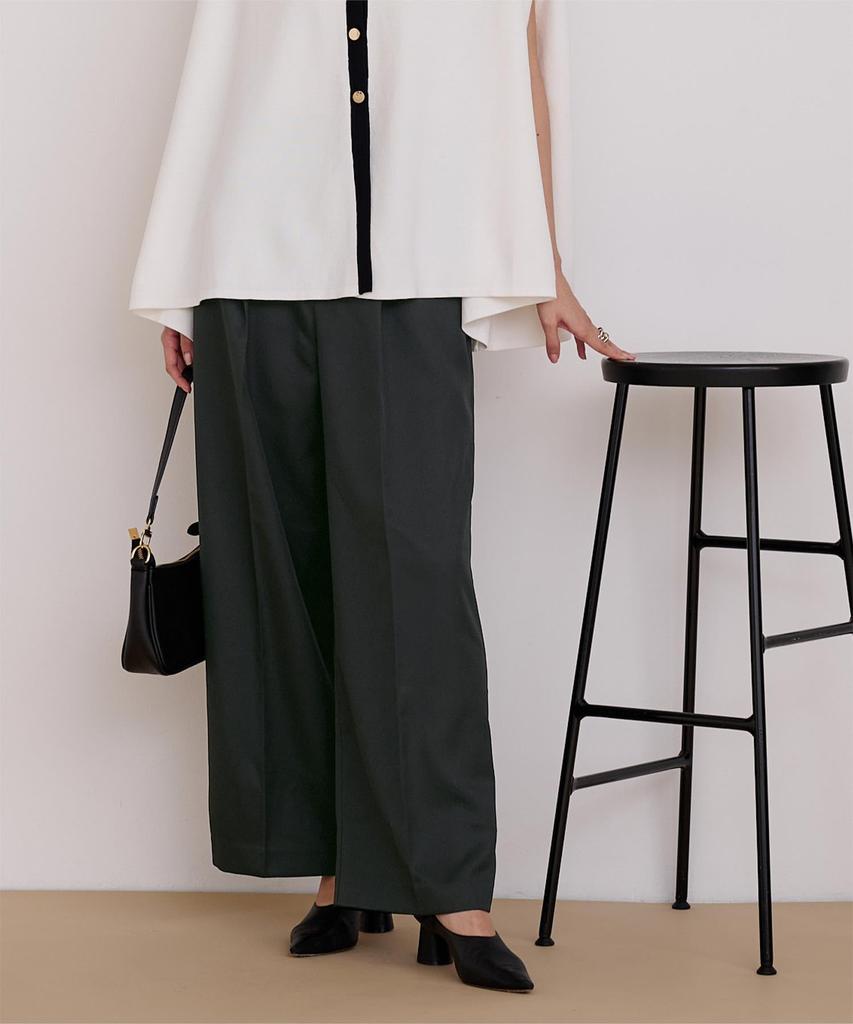 Beautiful Silhouette Wide Pants BFXN2070 SP Camel [Yours] One-Tuck Women's