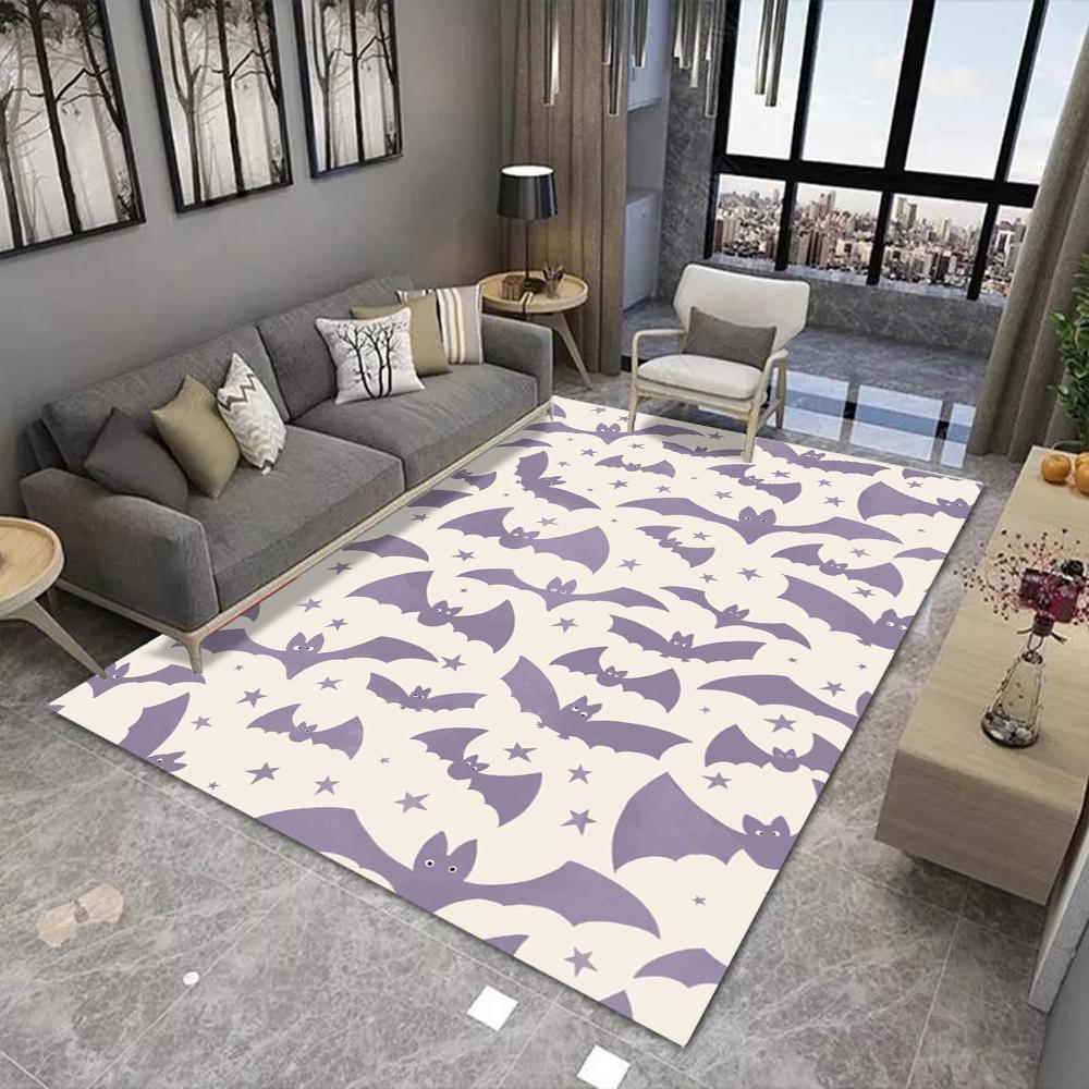 Halloween Bat Print Carpet for Living Room Decoration Home Large Area Rugs Decor Soft Bedroom Lounge Floor Mat