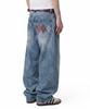 Mimdeowodeulobeu Argyle Back Pocket Washed Denim Pants