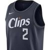 Nike Kawhi Leonard LA Clippers City Edition Numeric Print Basketball Jersey Men Tops Navy-Blue DX8505-420