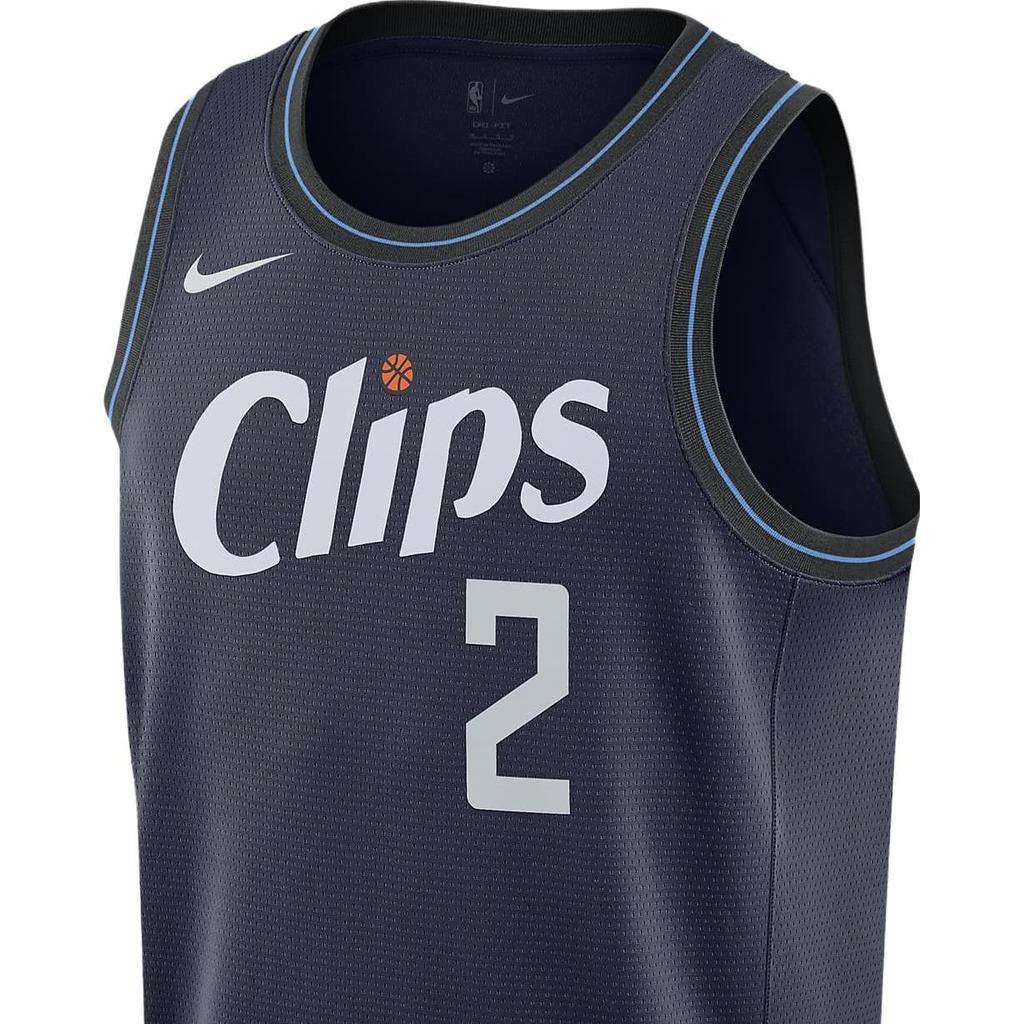 Nike Kawhi Leonard LA Clippers City Edition Numeric Print Basketball Jersey Men Tops Navy-Blue DX8505-420