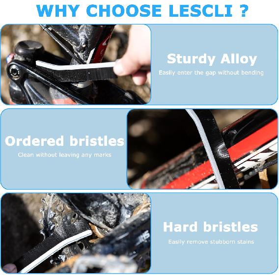 2Pcs Crevice Cleaning Brush, Lescli Hard Bristle Multi-Purpose Cleaning Tools, 2025 New Ergonomic Right Hand Handle Design Grout Brush, Small