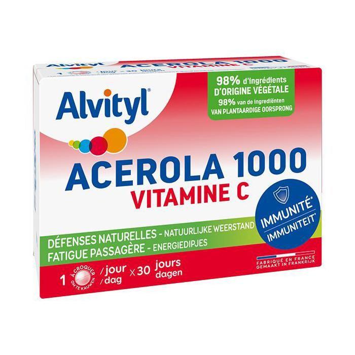 Alvityl Acerola 1000 À Croquer Vitamine C Dès 12 Ans 2x30 Comprimés