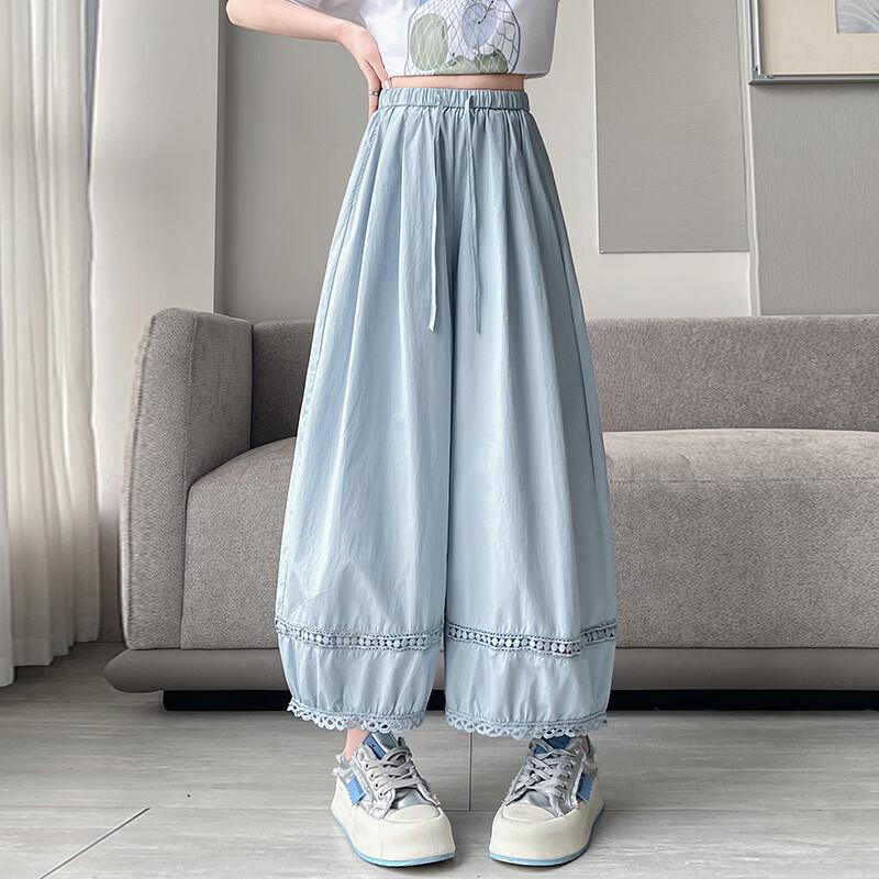 La Chapelle Summer High-Waist Bloomer Wide-Leg Pants XL светло-синий