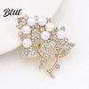 Dressy Lapel Pin Flower Branch Brooch with Faux Pearls Rhinestones, Decorative Alloy for Wedding Party, Dainty Jewelry Accessory Women Girls