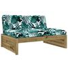 5 Piece Garden Lounge Set with Cushions Pressure Treated Pine Wood