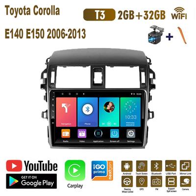 9 Inch Android Carplay For Toyota Corolla E140/150 2006-2013 Car Radio Multimedia Video Player GPS Navigation WIFI 2+32GB