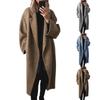 Women's Solid Color Medium Long Casual Cardigan Knitted With Loose Sweater Coat