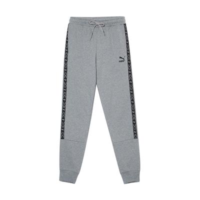 Retro Marka Logosu Baskılı Orta Bel İpli Manşetli Örgü Eşofman Altı Erkek Eşofman Altı Gri 536651-03