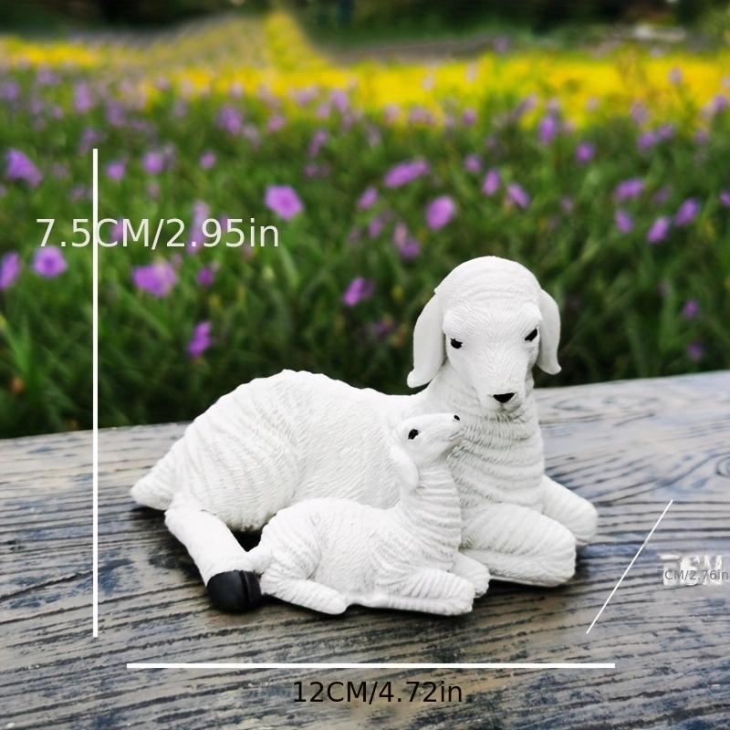 

Resin Figurine Flower Pot Decor Lamb OrnamentSimulation Decor Mini Animal Models For Farm Yard Artificial Lamb Craft Gifts