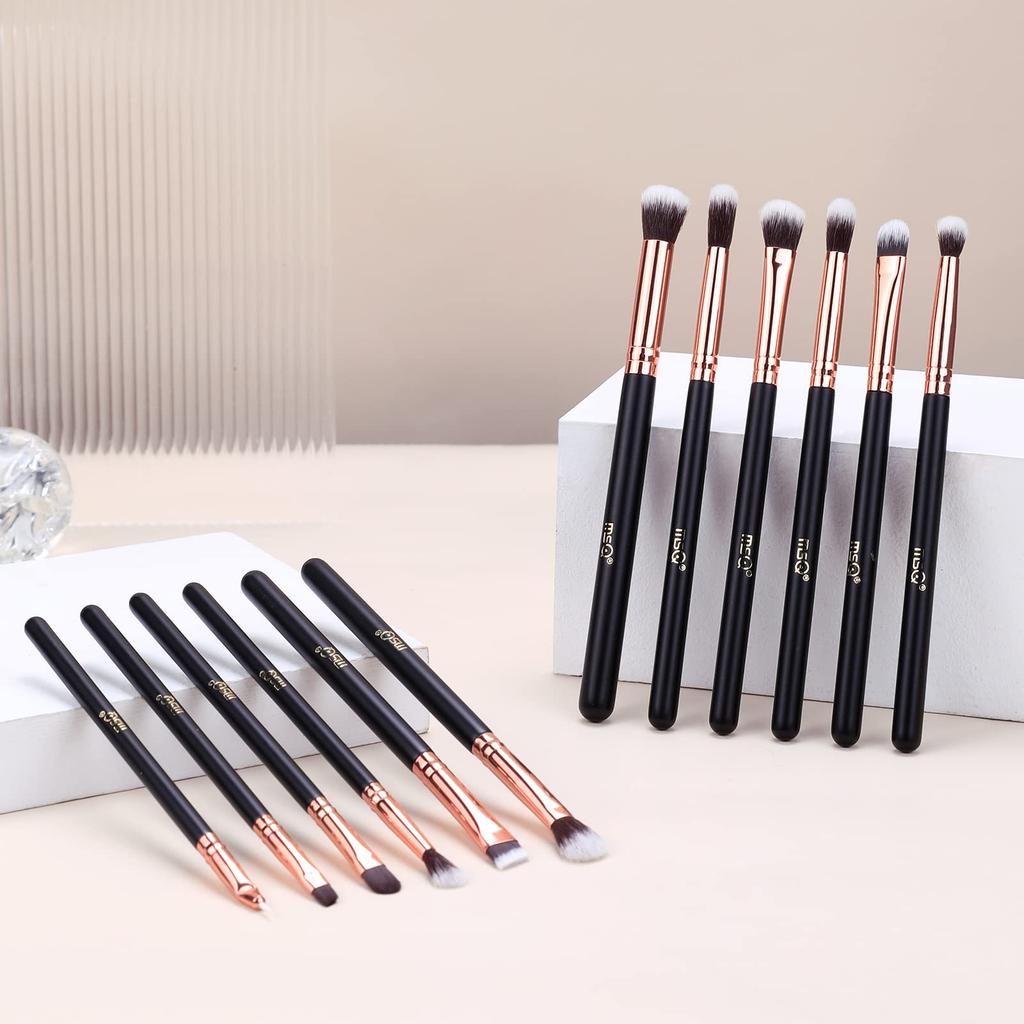 MSQ Eyeshadow Brush Includes and Brow Super Soft Makeup Luxury Makeup Tool 12-Piece Set, Eyeshadow, Concealer, Eyeliner, Brushes, Brushes, (Rose Gold)