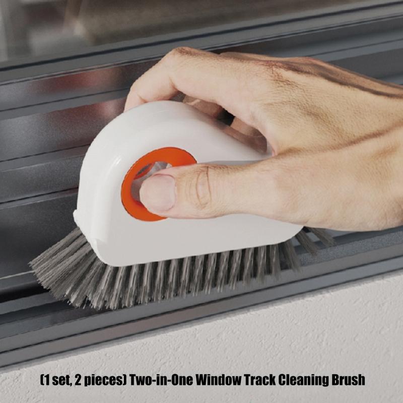 Window Track Cleaner Brush Set For Deep Cleaning Hard To Reach Area With Ergonomic Handle