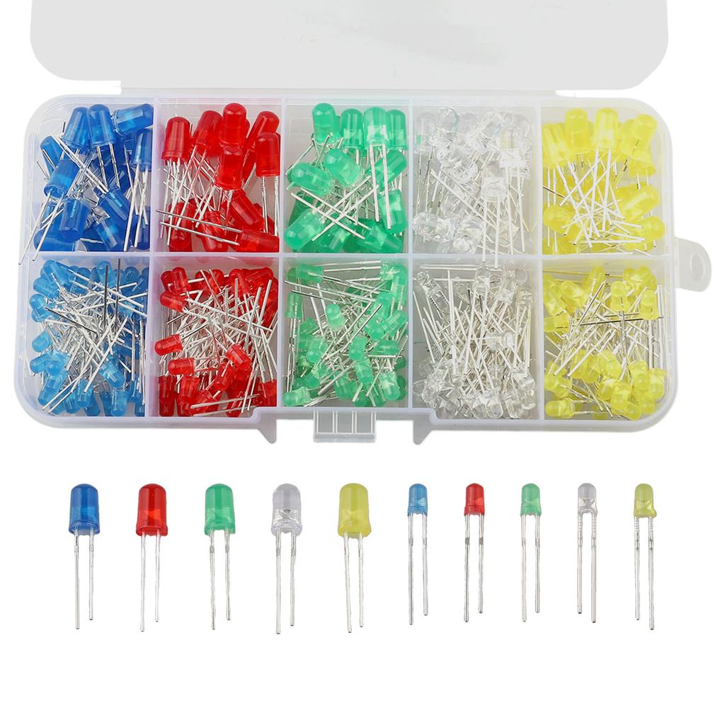 3V LED Diodes 3mm 5mm LED Diode Assortment Positive And Negative Poles High Brightness Long Lifespan Low Heat Generation