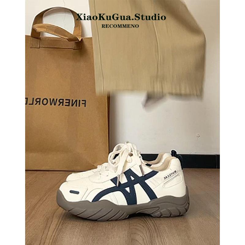 

thick-soled Forrest Gump training shoes women s 2025 new autumn versatile retro casual sports shoes soft-soled dad shoes 35 синий