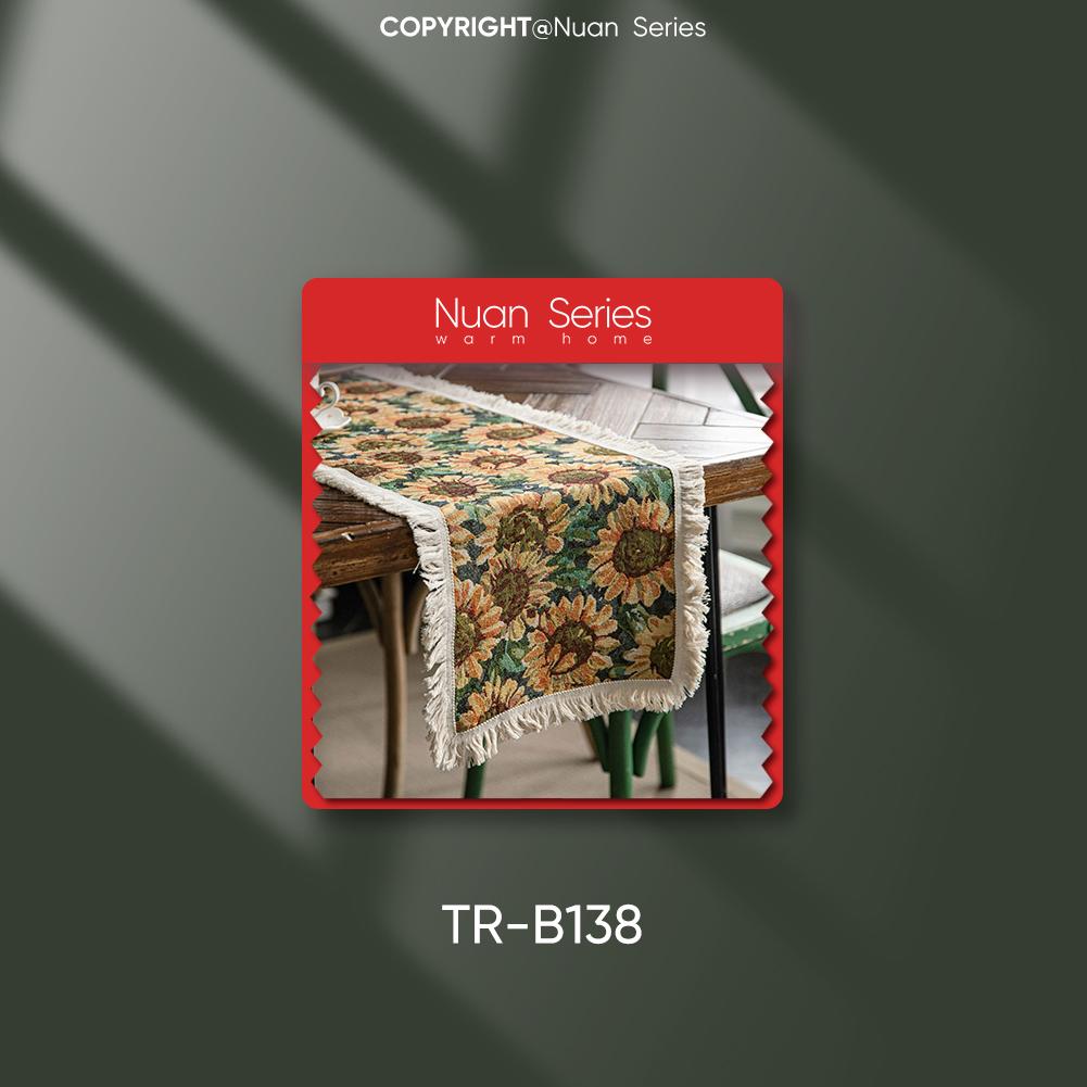 1 Stück Nuan Serie Modische Kunst bedruckte Tischflagge mit Quastenkante Weicher Tischläufer für für Esstischdeko Küche für Heimtisch Heimdeko