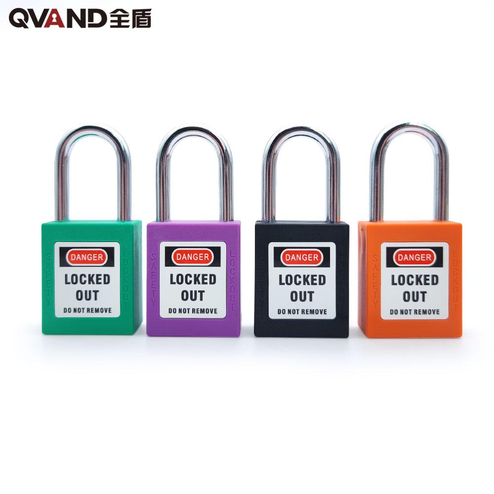 LOTO 38mm Steel Shackle Insulated Safety Padlock 6mm Shackle Diameter Keyed Alike Lockout Easy Installation Polished Finish OEM (Black,Steel)