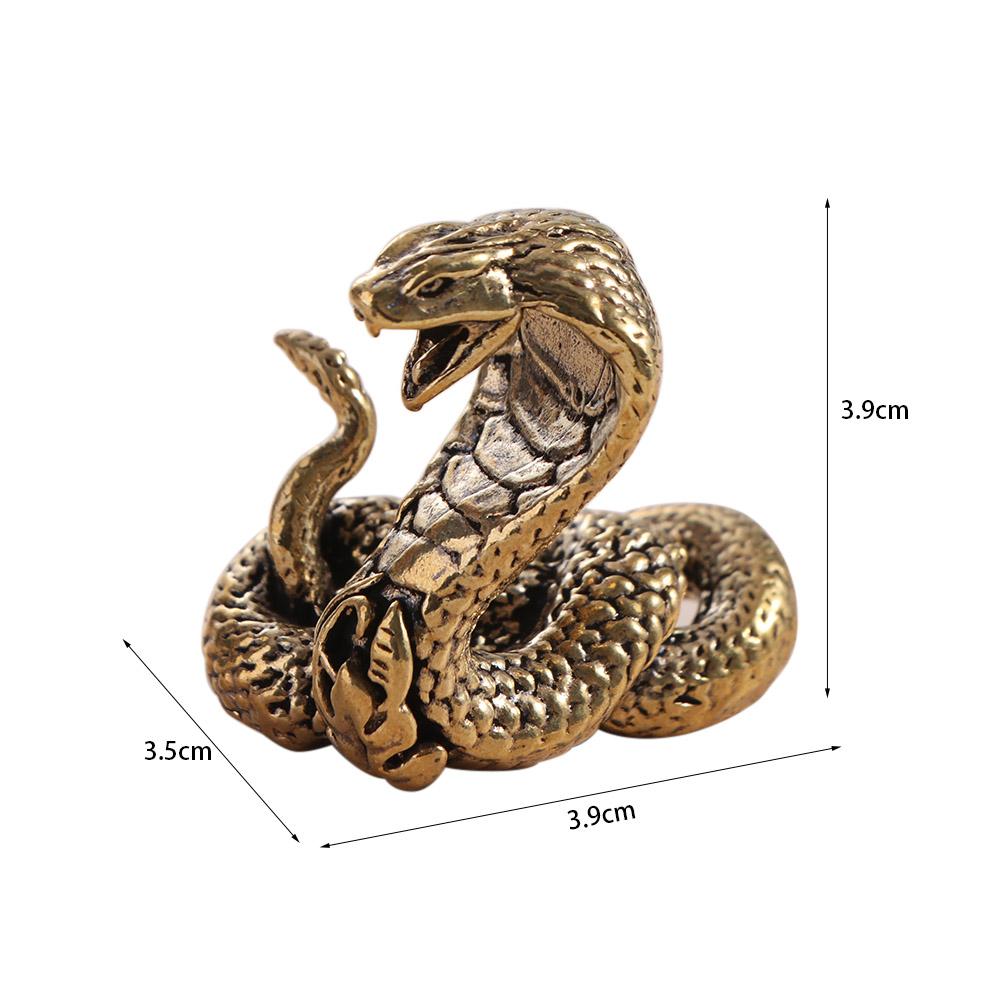 Ancient Brass Cobra Figurines Copper Snake Figurines Animal Statue Mini Cobra Statue  Birthday Gift