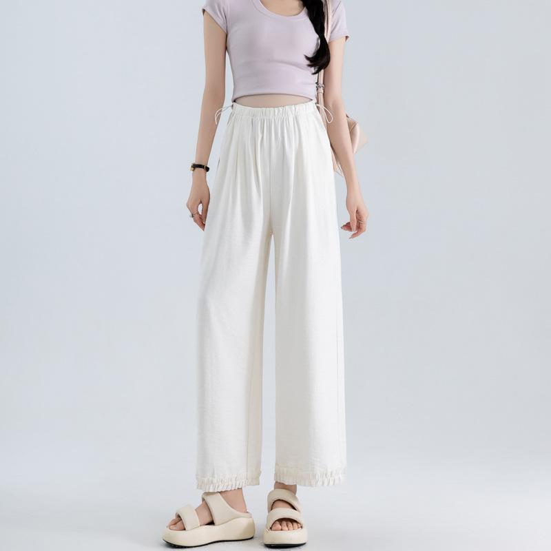 2025 Summer Maternity Ice-Cool Strapless Ruffle Jumpsuit M