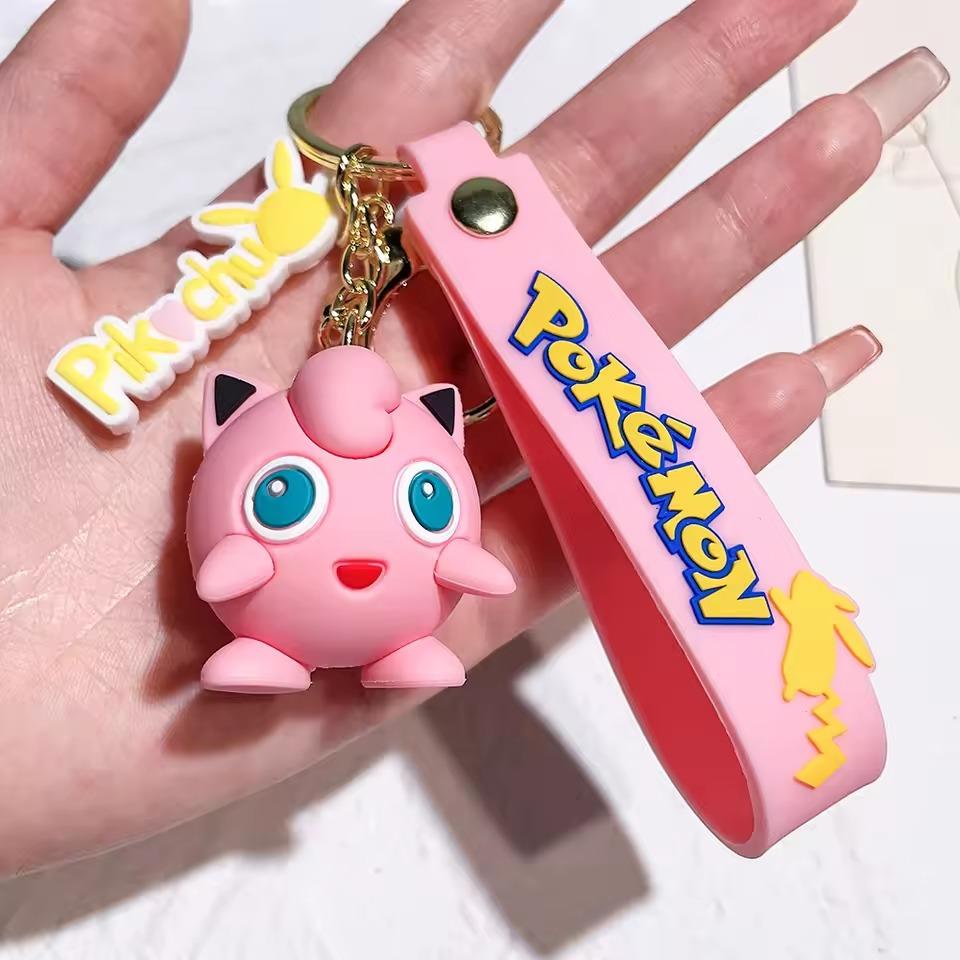 

Pokemon Keychain Pikachu Anime Cute Action Figure Cartoon Fashion Charmander Psyduck Doll Keyring Car Bag Ornaments Kid Gifts
