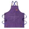 Waterproof Thickened Cotton Denim Apron - Oil and Stain Resistant, Solid Color Design for Household Kitchen Use