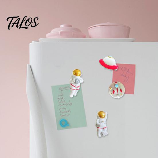 Resin Cartoon Magnets Astronaut Refrigerator Magnet, 3D Flying Saucer Fridge Office Whiteboard Accessories Space Theme Decoration for Kitchen Cabinet