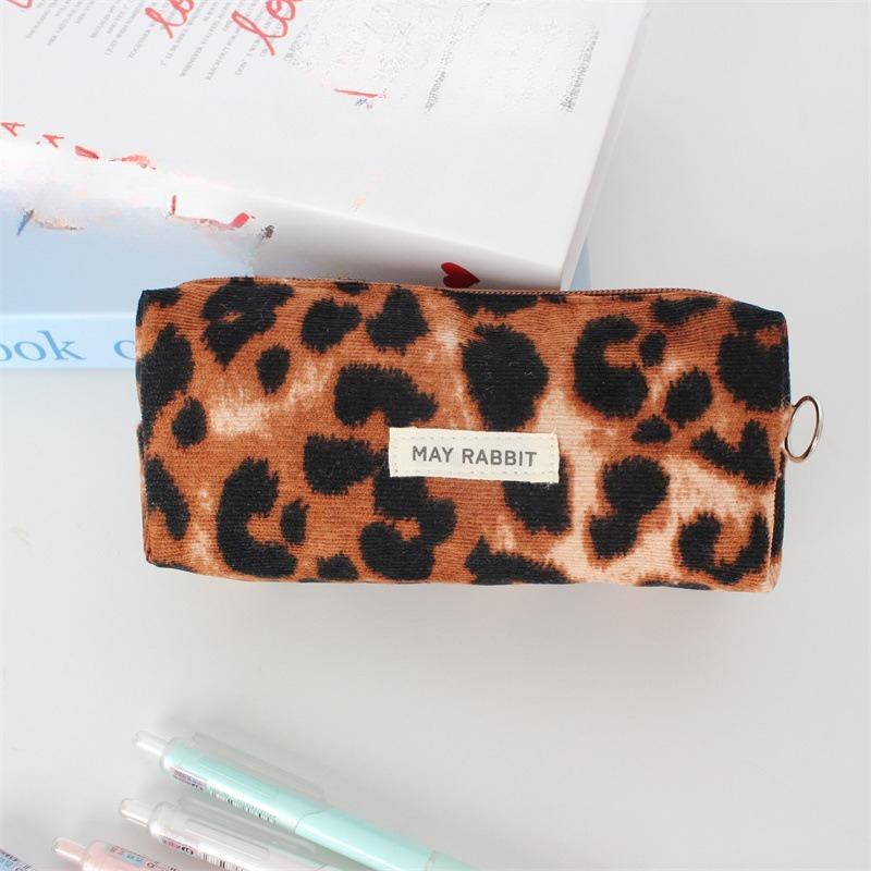 Cute Corduroy Makeup Bags Pencil Case Solid Color Pen Bag Pouch Gift for Girls School Office Stationery Organizer Supplies