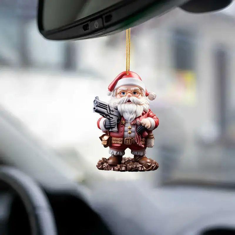 And Bright Fun Santa Claus Handheld Gun Ornament For Merry Christmas Tree Hanging
