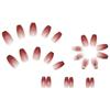 24 Pcs Gradual Change Color Nail Patch Boxed Love Peach Bow See Light Change Color Three-dimensional Wear Nail Light Change