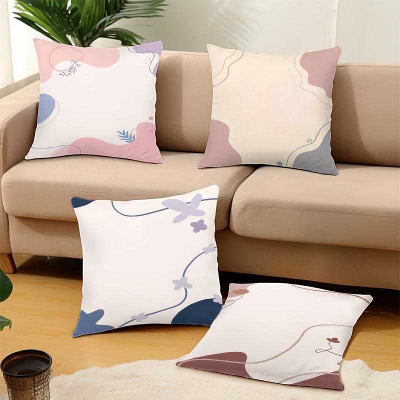 Simple Geometric Print Pattern Home Decor Pillowcase Bedroom Living Room Sofa Decoration Polyester Cushion Cover With Zipper