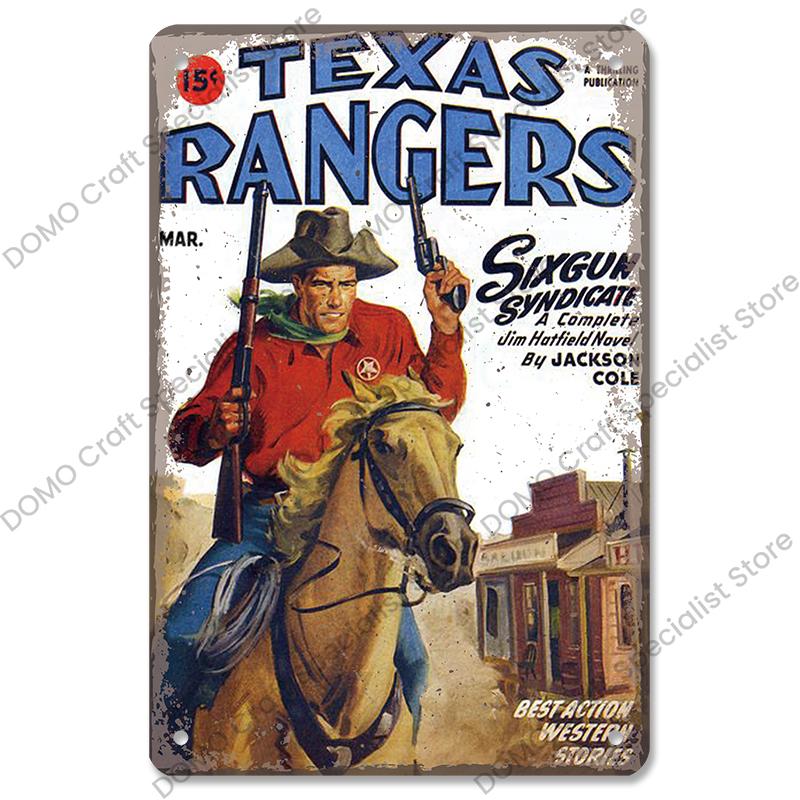 Western Cowboys Vintage Poster Metal Tin Signs Lone Ranger Horse Retro Metal Plate Wall Decor for Jockey Club Pub Man Cave