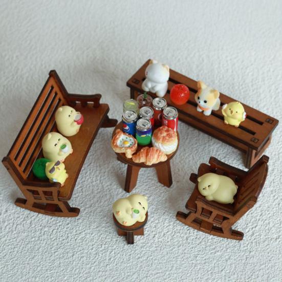 Mini Rocking Chair Ornament 1:12 Scale Premium Synthetic Wood Lightweight Miniature Furniture Fairy Garden Photography Props
