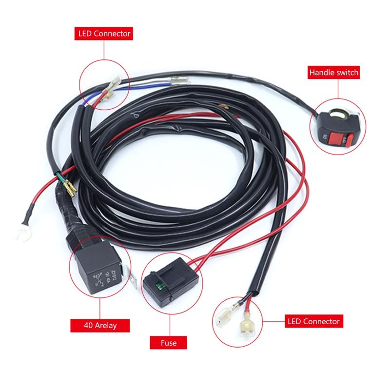 12V/24V Wiring Harness Extension Kit for LED Work Light Bar Led Lamp Off-Road Lights Driving Fog Light
