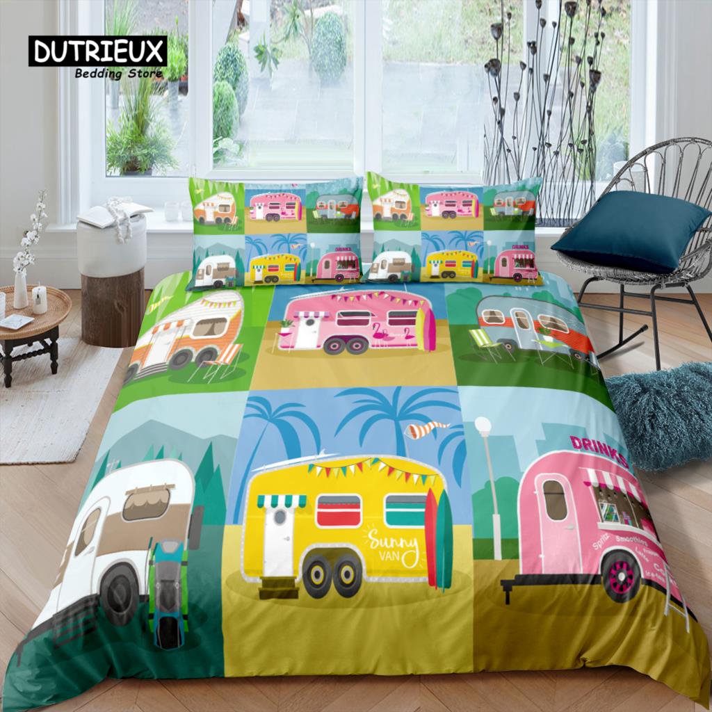 

Comforter Home Living Luxury 3D Station Wagon Bedding Set Camping Kids Bedding Set Queen And King Eu/Us/Au/Uk Size Comforter (quilt)-EU Single(135*200cm)3pcs