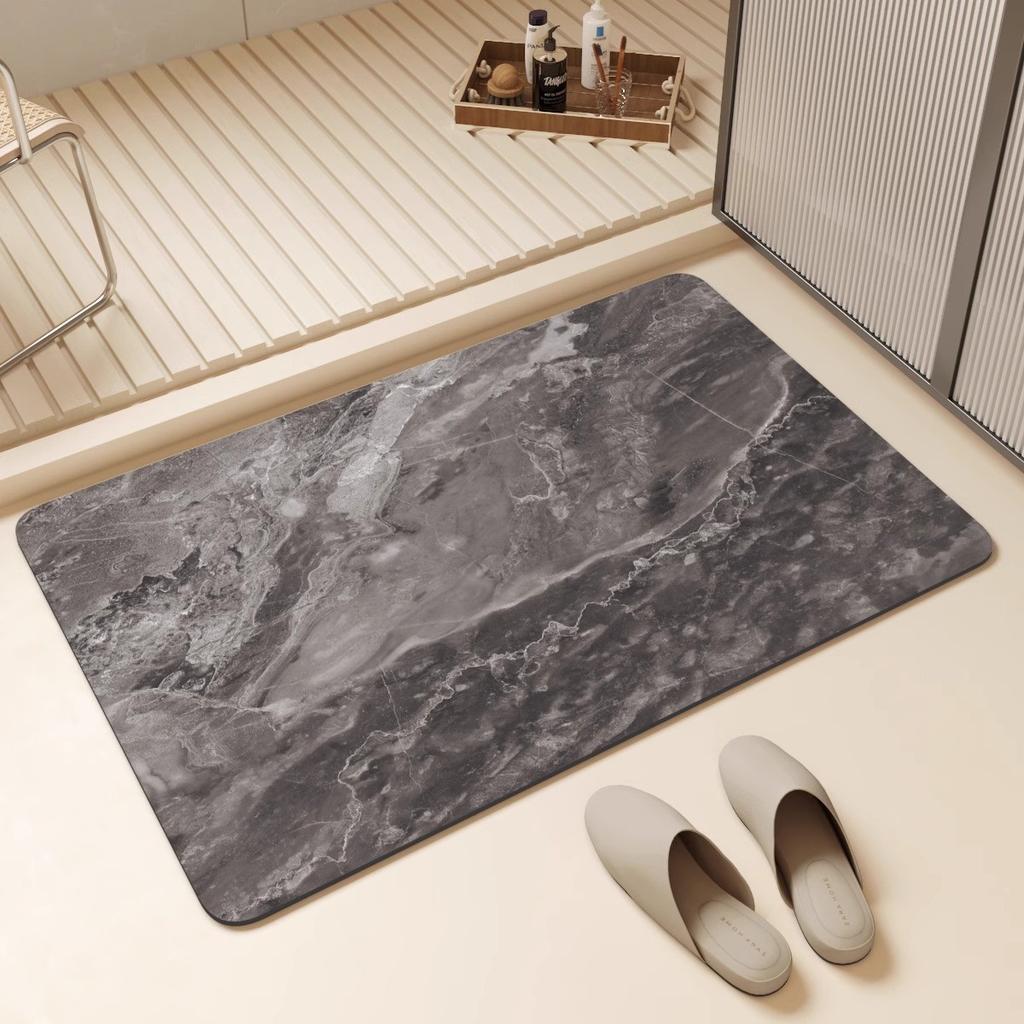 Nordic Style Bathroom Floor Mat, Diatom Mud Absorbent Mat, Bathroom Bathroom Toilet Door Non-Slip Foot Mat