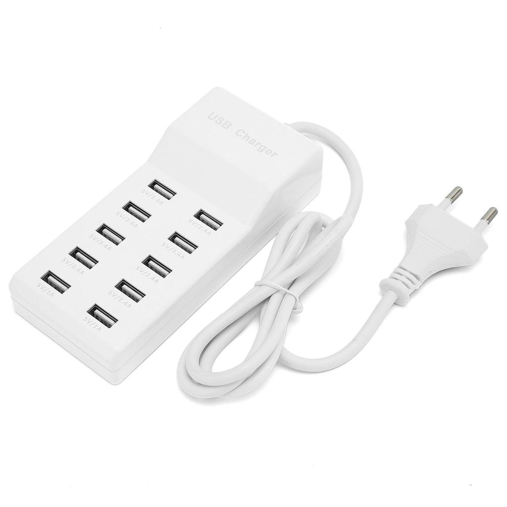 USB Charging Station 10‑Port Wall Power Smart Charger for Multiple Devices