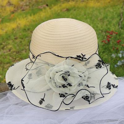 Flower Decor Dotted Print Bucket Hat, Sunscreen Fashion Elegant Traveling Fisherman Hat for Vacation, Women's Caps & Hats