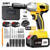 3-in-1 20V Industrial Grade Cordless Impact Wrench Set DIY Car Maintenance Battery Power  Drop Shipping Local EU Warehouse