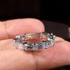 Fashion Ol Couple Ring, Full Circle Ladder Square Zircon Row Ring, Stackable Internet Celebrity Index Finger Ring