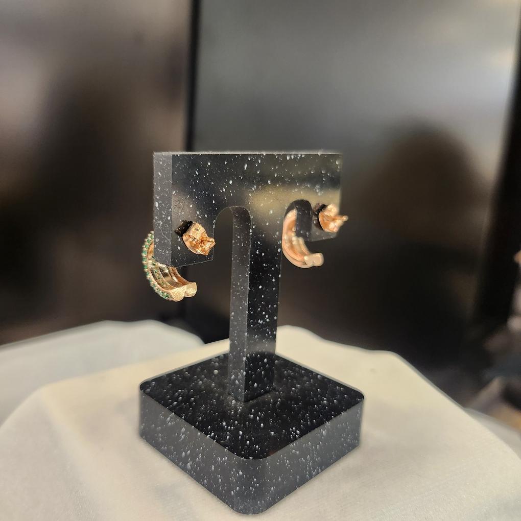 ARTRIA Boucles d'oreilles Tourmaline E Cubique Émeraude asymétriques EGSERKK0003EMF