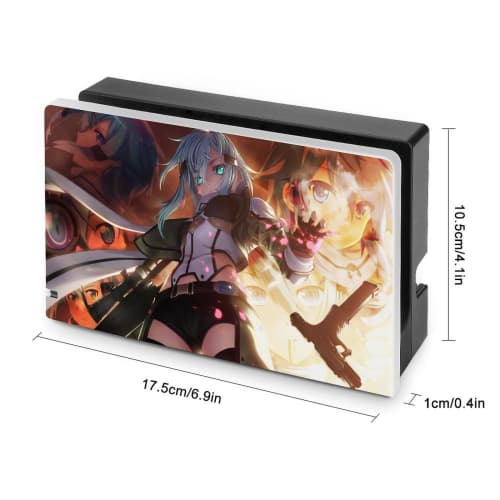 SAO Sinon Switch Dock Case, Switch Base Protective Shell, Popular Anime Switch Dock Cover, Game Console Storage, Drop Protection, Shock Absorption, Sc