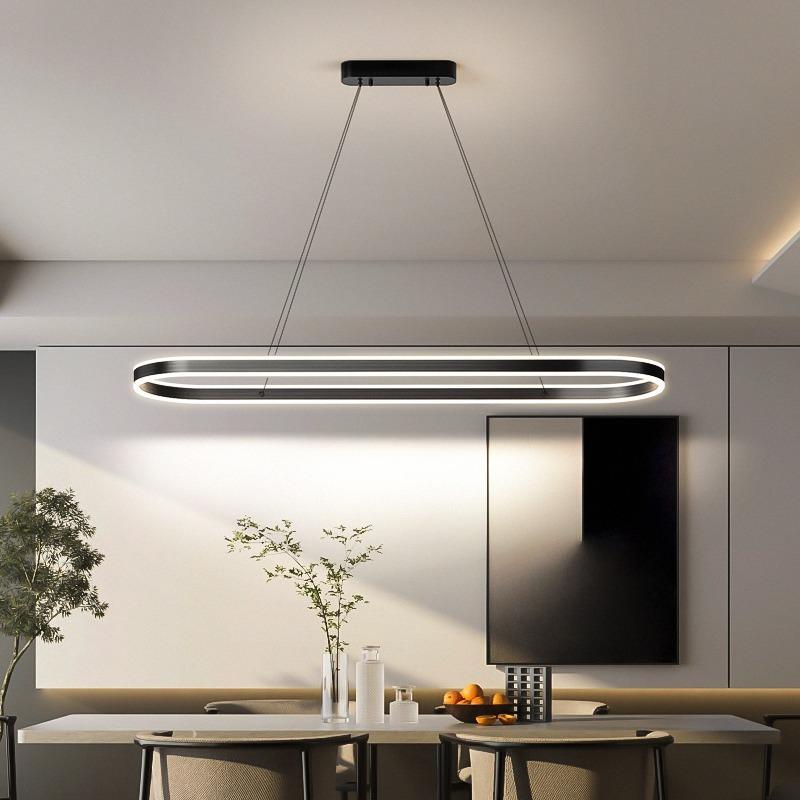 Modern Ring LED Pendant Lamps Dimmable For Kitchen Office Restaurant Dining Living Room Minimalist Chandelier Lighting Fixture
