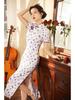 2024 Spring/Summer Elegant Retro Double-Layer Silk & Linen Short-Sleeve Cheongsam Dress