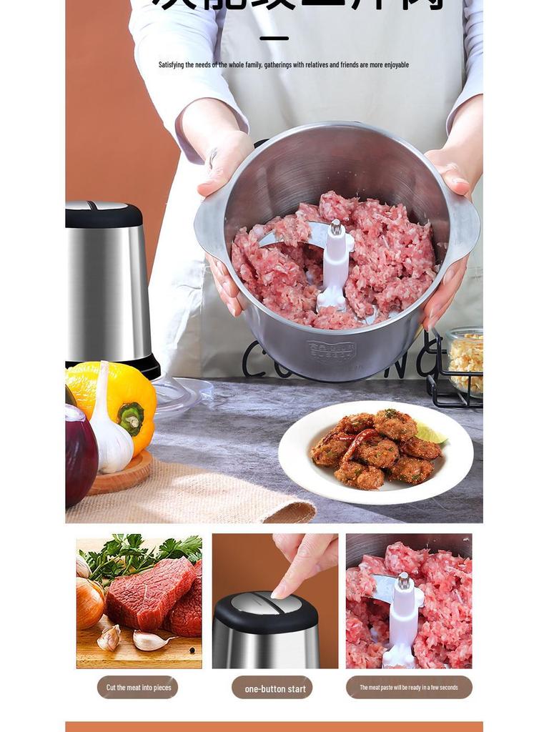 Electric Multifunction Meat Grinder and Food Processor Blender for Chili and Dumpling Stuffing Mincer